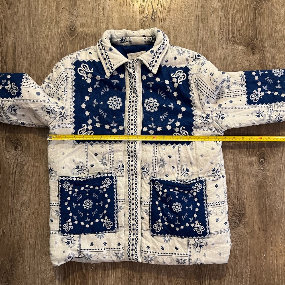 Caroline Constas Blue Ecru Bandana jacket NWOT - Picture 9 of 10
